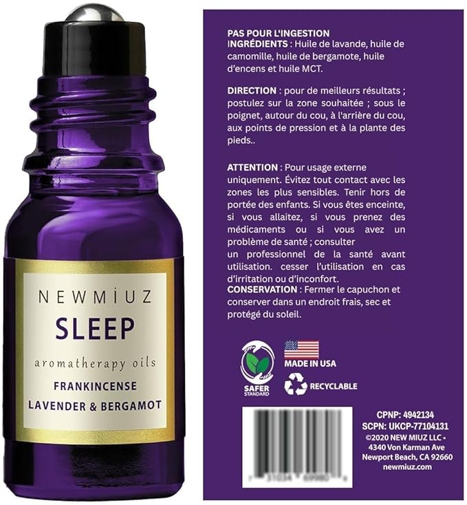 Sleep Well Roll On Essential Oil Anti Stress Calming Aromatherapy Stick Blend Lavender Bergamot Frankincense Destress Relaxation Stress Gift for Women