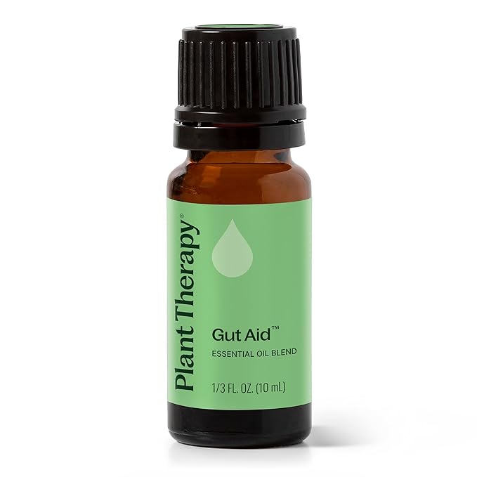 Plant Therapy Gut Aid Essential Oil Blend 10 mL (1/3 oz) 100% Pure, Undiluted, Natural Aromatherapy for Upset Stomach Relief