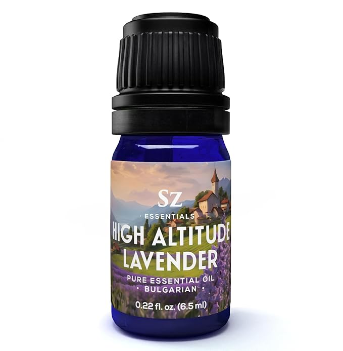 High Altitude Lavender - 100% Pure Essential Oil - Grown in High Altitude - Bulgarian - Rich & Floral Scent with Fresh Overtones - Therapeutic Grade & Vegan - 0.22 fl oz (6.5ml)