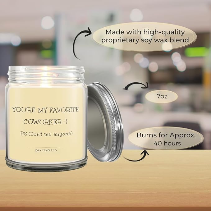 1OAK Vanilla Coworker Candle - Office Gifts for Coworkers - Funny & Farewell Gifts for Women, Men & Colleagues
