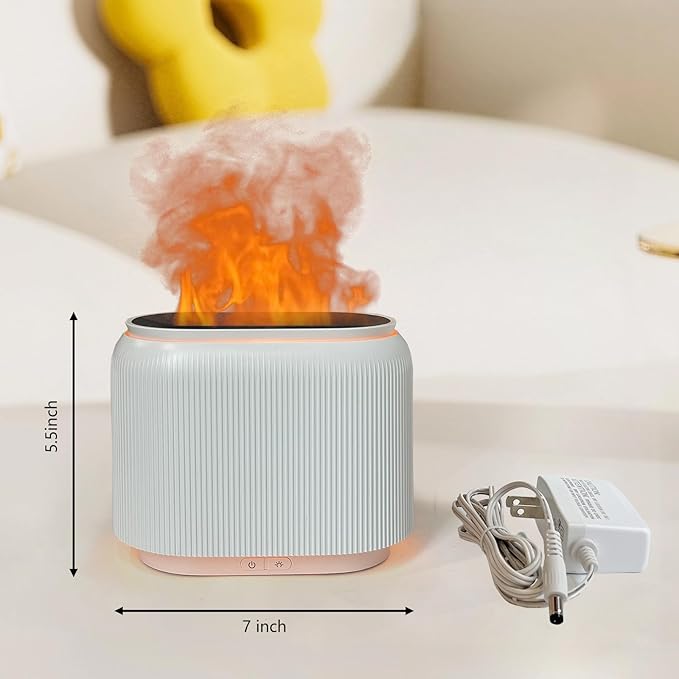 LIFFY Essential Oil Diffuser - Fireplace Fire Flame Aromatherapy Diffuser, Mist Humidifier with Multi-Color LED Lights, for Bedroom, Yoga Spa | Whisper-Quiet Operation, Ideal Gifts