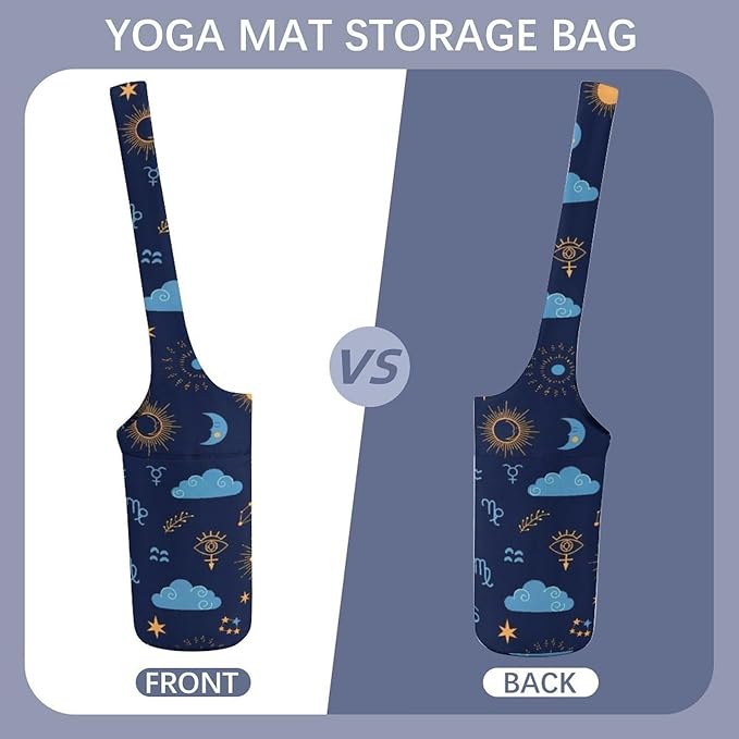 Meaudiwes Yoga Mat Bag for Women, Stylish Yoga Mat Tote Sling Carrier Bag, Long Strap Exercise Mats Totes Sport Storage Bag