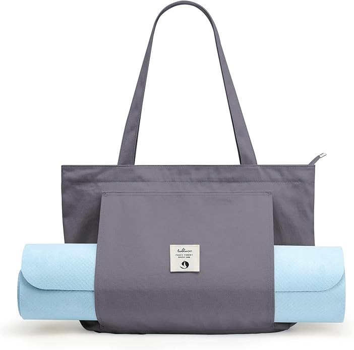 WLLWOO WLLWOO Yoga Bags for Women with Yoga Mats Bags Carrier Carryall Canvas Tote for Pilates Shoulder for Travel Office Beach Workout