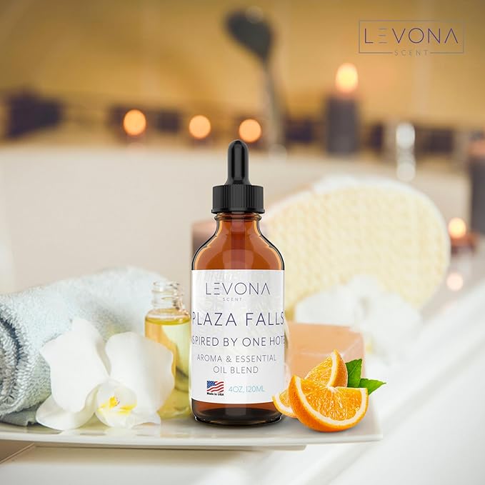 Levona Scent Essential Oils - Scents for Home, Hotel & Office Use - Perfect for Home Diffuser & Humidifiers - Aroma Fragrance Oil, Ideal for Massage, Relaxation, and Spa - Plaza Falls, 120ml