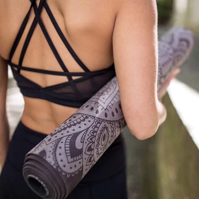 YOGA DESIGN LAB | The Combo Yoga Mat | 2-in-1 Mat+Towel | Eco Luxury | Ideal for Hot Yoga, Power, Bikram, Ashtanga, Sweat | Studio Quality | Includes Carrying Strap!