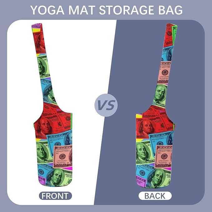 Aiyoolee Single Shoulder Yoga Mat Carrier Bag Portable Spacious with Pocket for Yoga Gym Fitness Travel