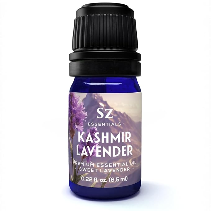 Kashmir Lavender Essential Oil – 100% Pure & Undiluted – Sweet Floral Scent for Relaxation, Aromatherapy, Self-Care, Natural Perfumery – Vegan & Therapeutic – 0.22 fl oz (6.5 mL)
