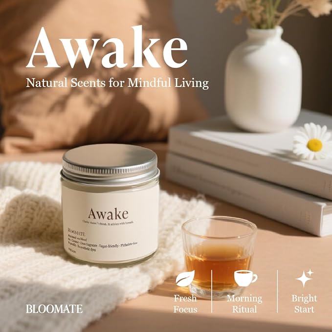 Bloomate Calm Candle – Handcrafted 3.5 oz Soy & Coconut Wax | Blackcurrant, Lavender & Oakmoss | Plant-Based & Clean-Burning