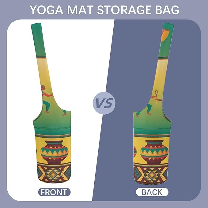 Aiyoolee Yoga Mat Bags, Large Tote Yoga Mat Carrier Holder with Water Bottle Pocket, Adjustable Shoulder Strap Storage Bag
