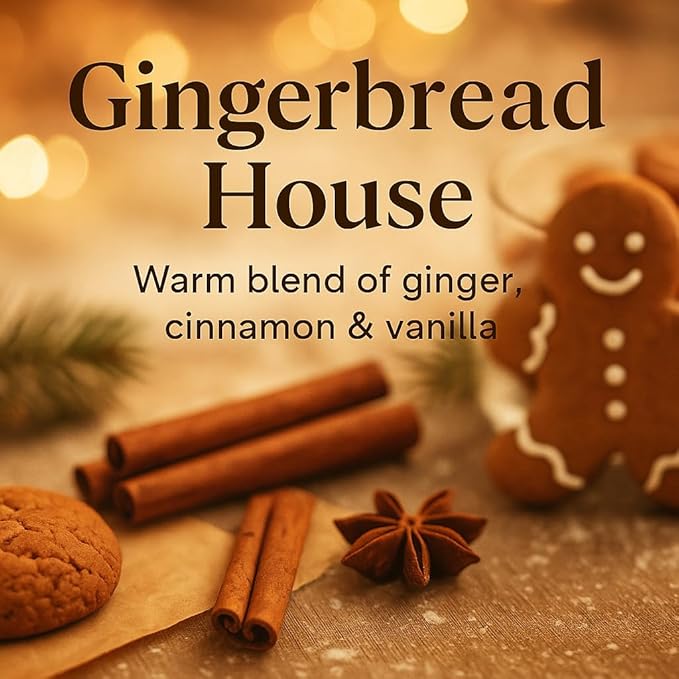 Gift Paradise® Gingerbread House Soy Wax Candle | 7 oz Wooden Wick Candle in Premium Gift Box | Cozy Spiced Bakery Scent | Handcrafted Holiday Candle for Christmas, Fall & Winter Décor