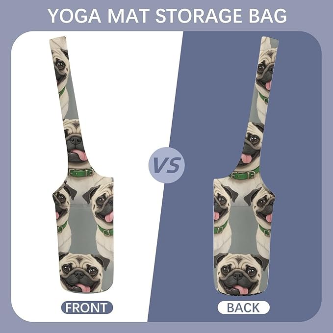 Aiyoolee Yoga Mat Bags, Large Tote Yoga Mat Carrier Holder with Water Bottle Pocket, Adjustable Shoulder Strap Storage Bag
