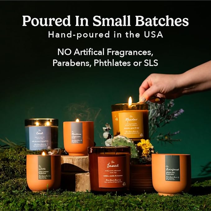 PACHA SOAP Co. Origins & Elements Candle Collection, The Mountains, 12 oz - Scents of Eucalyptus, Birch & Spruce - Clean Burning, Soy, Coconut & Apricot Wax, Lead-Free Wick, Cruelty-Free, Recyclable