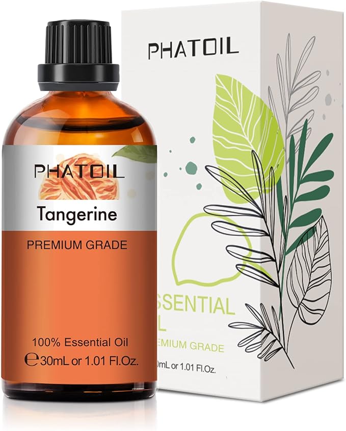 Tangerine 1.01fl.oz Essential Oil, PHATOIL Pure Aromatherapy Oils for Diffuser, Humidifier, Perfect for DIY Soap, Candle, Bath Bombs Making(30ml)