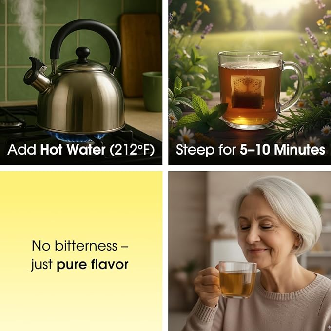 Chamomile Tea Bags - 100 Bags (Premium Natural Pure Leaf Tea - 100 Count) Gluten-Free and Caffeine-Free Herbal tea for Relaxation, Wallness, Immune Support with Smooth Taste