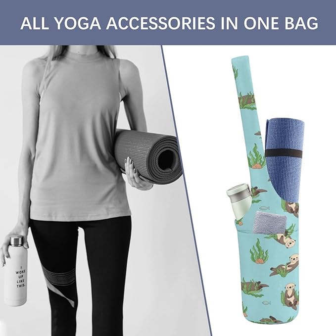 Meaudiwes Large Yoga Mat Bag Fit Most Size for Ladies Yoga Mats Carrier Bags Multi-Functional Exercise Mat Holder Storage Bag