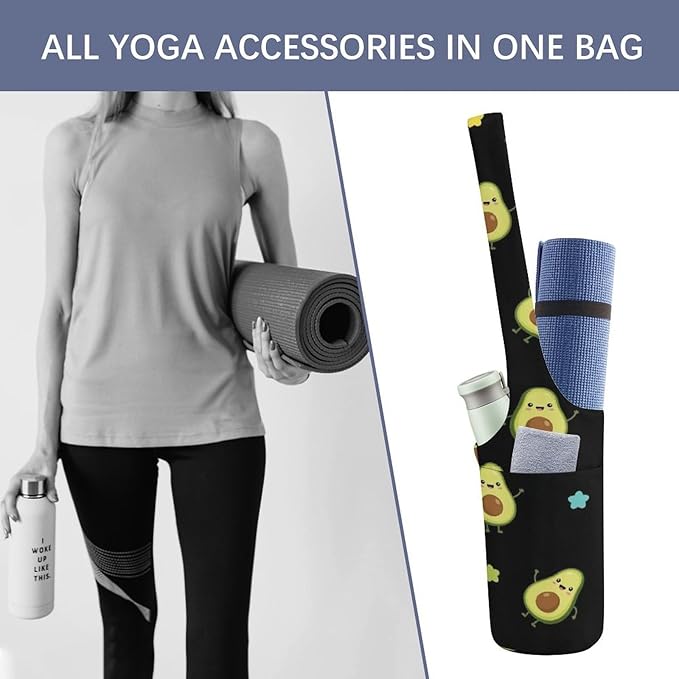 Aiyoolee Yoga Mat Bag Large Tote Carrier Holder with Water Bottle Pocket Yoga Bags