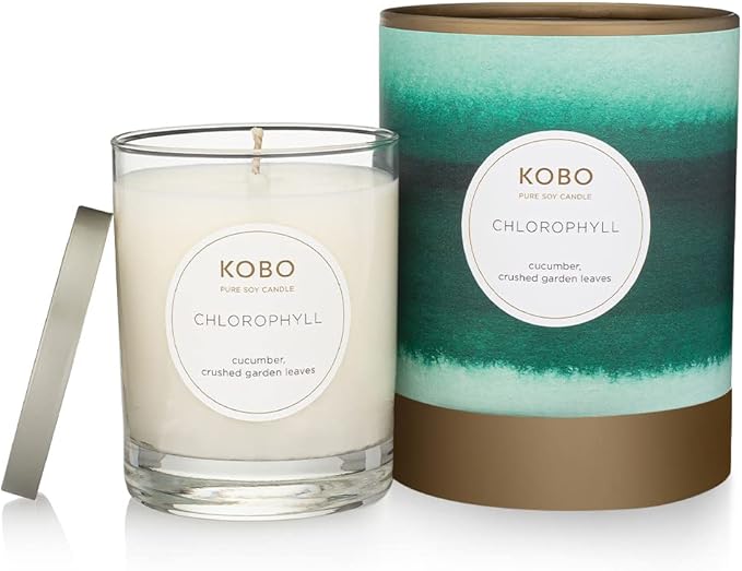 KOBO Chlorophyll Candle (11 oz) | 100% Pure Soy Candle | All Natural Scented Candle, Hand-Poured in USA | 80 Hour Long Burning Candles | Scented Candles for Home
