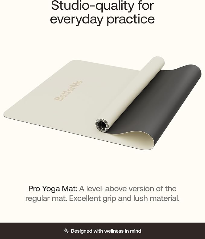 BetterMe Pro Yoga Mat - Non-Slip Yoga Mat for Home Workouts - Lightweight & Thoughtful Quality Exercise & Workout Mat for Yoga, Pilates and Fitness