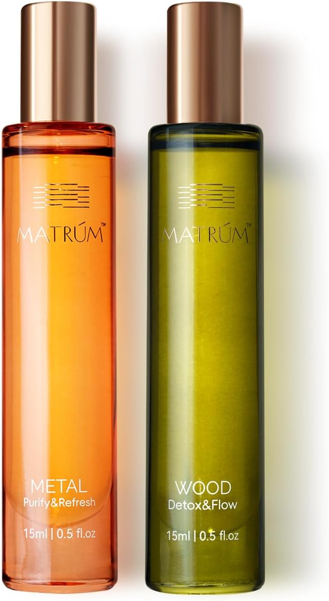 MATRUM Refresh & Revive Tired Legs Blend Essential Oils, Ease Muscle Tension and Power to Start Your Day, Wood and Metal Roll On, 1 Fl Oz