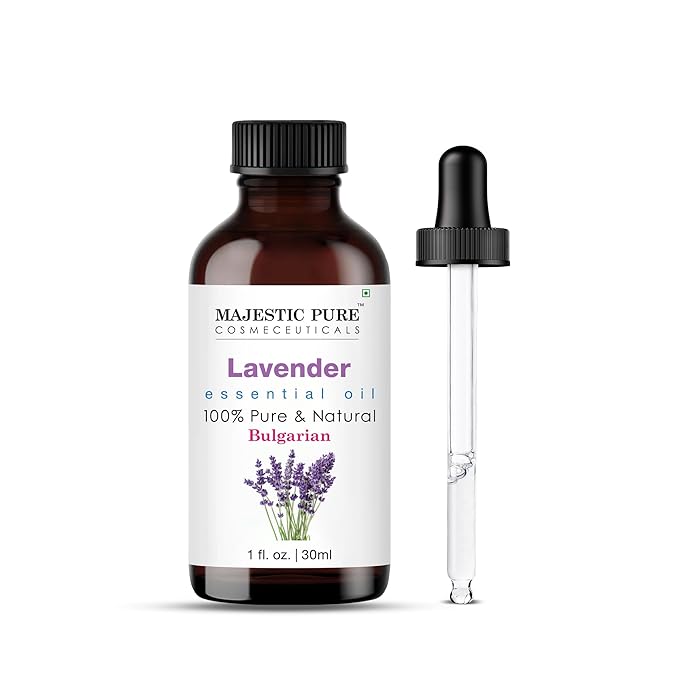 Majestic Pure Essential Oil with Glass Dropper - 100% Pure and Natural - Essential Oils for Diffuser, Aromatherapy, Soap and Candle Making, Lavender Essential Oil, Lavender Oil, 1 Fl Oz