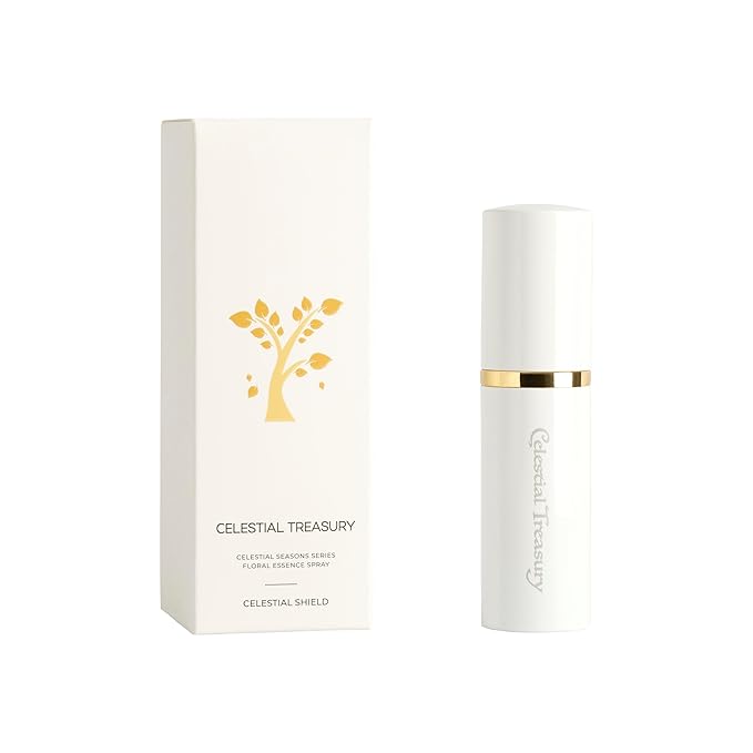 Blessed Floral Essence Spray - Celestial Shield - Distilled Liquid from Five Elements Vitality Aqua with Sacred Plant Concoction - Skin Comfort, Protection Aura, Resillience - 30ml
