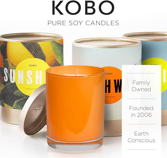 KOBO Highway Scented Candle for Home (11 oz) – 100% Pure Soy Candle – 80-Hour Long-Lasting, Clean Burn Time – All Natural, Vegan, Non-GMO