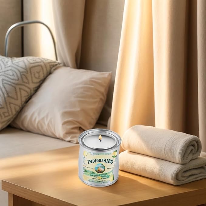 Lemon Scented Candle, 10oz Vintage-Style Hand-dented Tin Jar, Natural Soy Wax Aromatherapy Candle for Home, 70 Hours Long-Lasting Burn, Eco-Friendly Gift for Women and Men