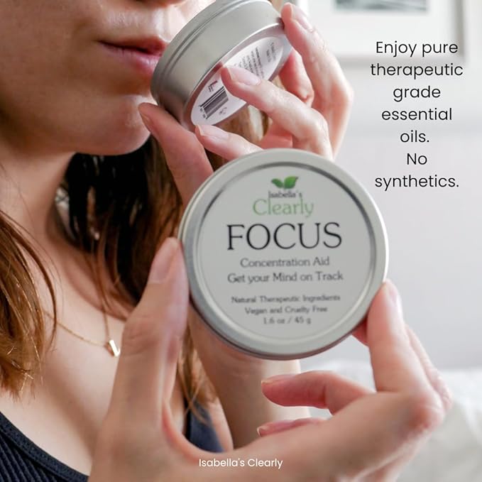 Clearly Focus Brain Booster Concentration Aid for Attention, Memory, Mental Clarity and Performance | Stay Sharp with an Uplifting Aromatherapy Essential Oil Brain Aid for Adults and Kids