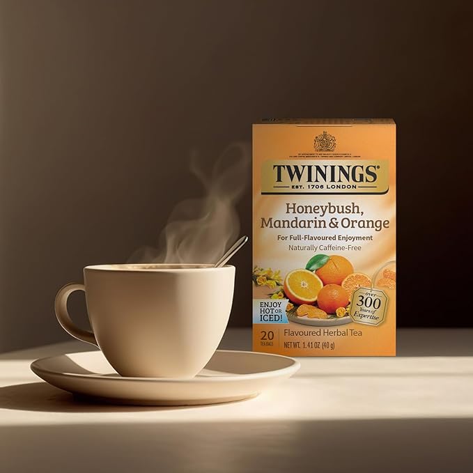 Twinings of London Honeybush, Mandarin, and Orange Herbal Tea Bags, 20 Count
