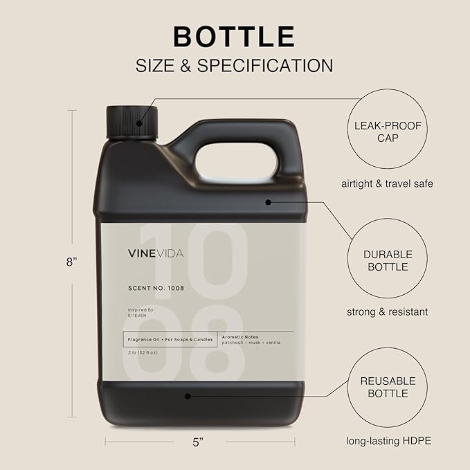 VINEVIDA [32oz] Natural Scent No.1008 Inspired by E11EVEN Fragrance Oil - Made in USA - Ideal for Candle and Soap Making