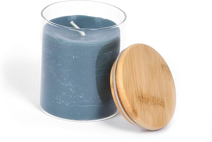 BeeTheLight Beeswax Jar Candle with Bamboo Lid - Christmas Tree Themed Aromatherapy Candle - 40 Hours Burn Time - All Natural 100% Pure Beeswax Candle - Handmade Decorative Jar Candle