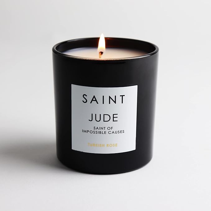 SAINT Jude Scented Candle with Prayer and Prayer Coin, Saint of Impossible Causes, Soy Coconut Aromatherapy Candle with 50 Hour Burn Time