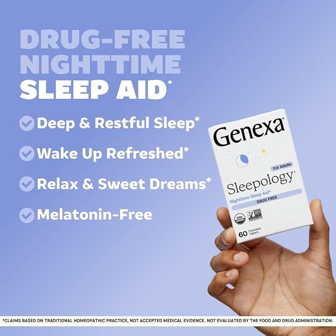 Genexa Sleep & Stress Bundle for Adults | Fatigue, Anxiety, & Irritability Relief | Melatonin-Free | Natural Vanilla & Lavender | Organic, Non-GMO, Homeopathic | 2 x 60 Tablets