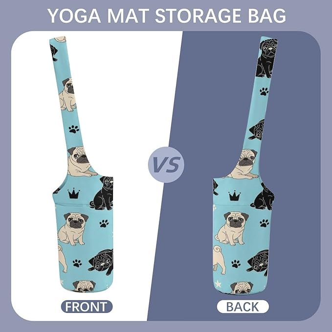 Meaudiwes Large Yoga Mat Bag with Long Strap for Women Yoga Accessories Sports Storage Bags Exercise Mats Tote Sling Carrier Bag