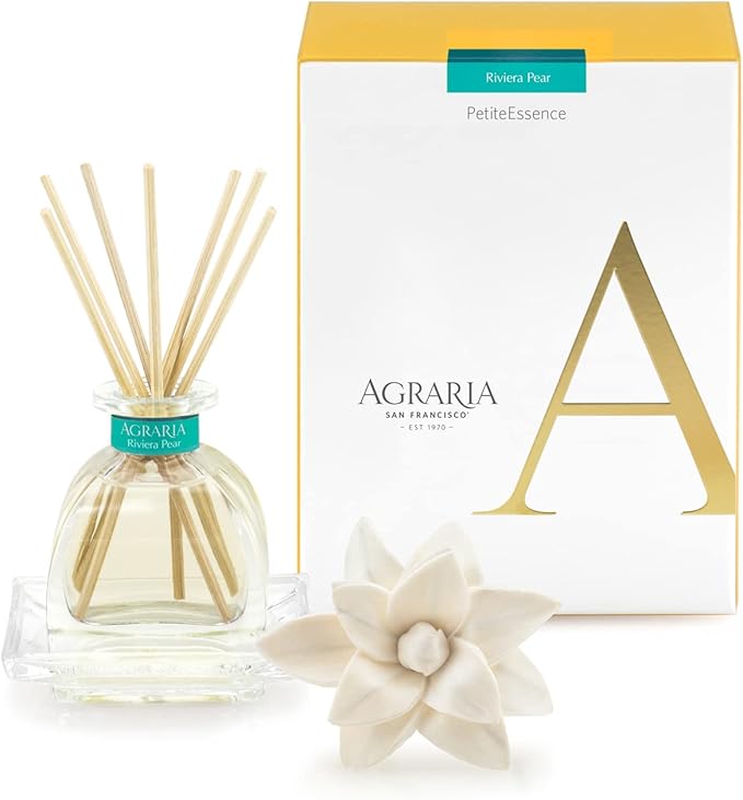 AGRARIA PetiteEssence Botanical Home Fragrance Gift Set, Hand Crafted Sola Flower Scented Oil Reed Diffuser for All Occasions