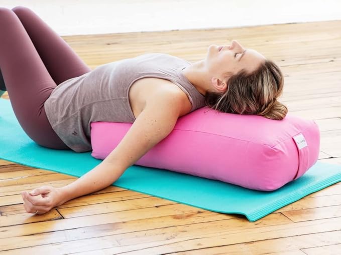 Sol Living Yoga Bolster Pillow Rectangular Meditation Cushion Cotton Meditation Accessories for Restorative Yoga Meditation Pillow Yoga Pillow Firm Body Pillow Bolster Pillow for Legs Removable Cover