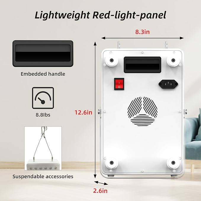 Red Light Panel for Body and Face, 660nm Red 850nm and Near Infrared, Remotcontrol 60 LEDs Red Light Therapy Panel, Used to Promote Sleep, Improve The Body, Relieve Muscle Fatigue (E-300-Wtite)