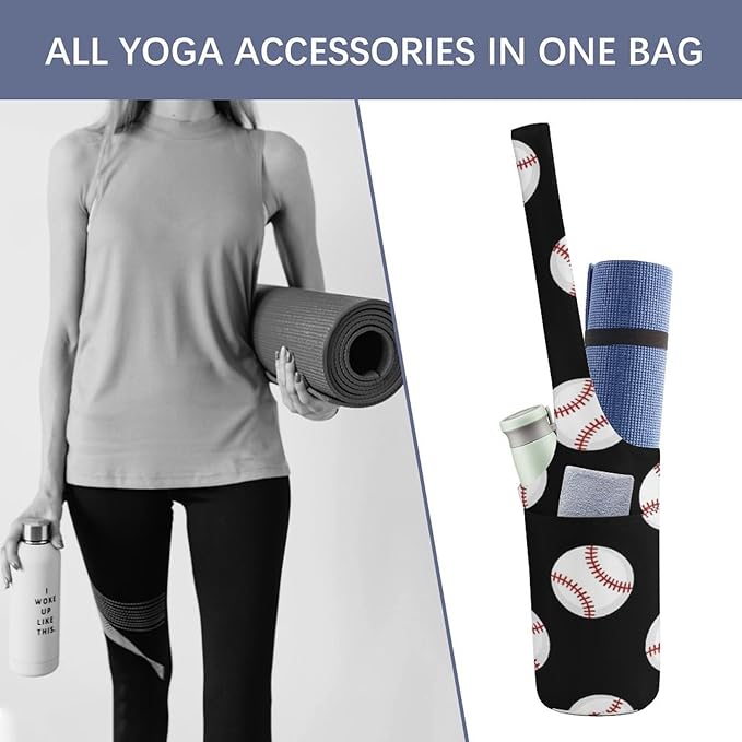 Aiyoolee Yoga Mat Bag Large Tote Carrier Holder with Water Bottle Pocket Yoga Bags