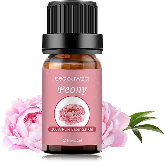 Sedbuwza Peony Essential Oil, Pure Organic Peony Fragrance Oil for Diffuser, Humidifier, Soap, Candle, Perfume
