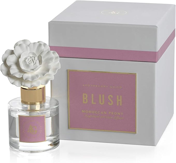 Zodax Blush Porcelain Oil Diffuser, 1.69 oz - Moroccan Peony