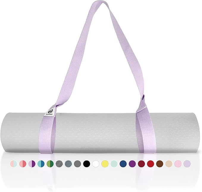 Tumaz Yoga Mat Strap [MAT NOT Included] (2 Sizes) with Extra Thick & Comfy Delicate Texture, Adjustable Yoga Mat Carrier