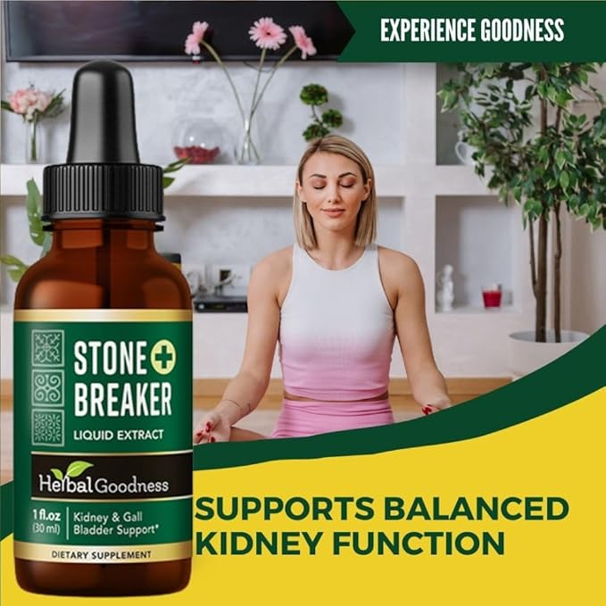 Herbal Goodness Chanca Piedra Stone Breaker Liquid Extract 1 fl.oz - Kidney & Gallbladder Cleanse Support Supplement with Cranberry, Uva Ursi & Astragalus for Urinary Tract Health Non-GMO, Vegan Drops