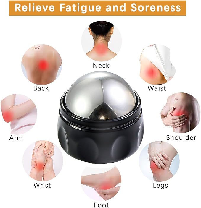 Cold Massage Roller Ball, Tight and Sore Muscles Relief, 6 Hours Cold Therapy Manual Massage Ball, Alleviating Shoulder, Arms, Back, Legs, Calves or Muscle Tension
