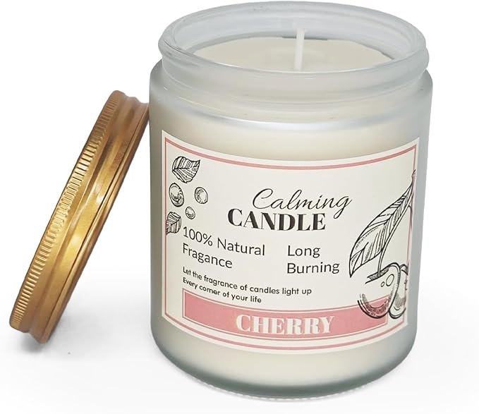 Scented Candles Gifts for Women, Home Decor Soy Candles, Birthday, Valentine, Christmas, Anniversary Aromatherapy Gifts or Just for Enjoying Life and Personal Relaxation Healing (7oz, Cherry)