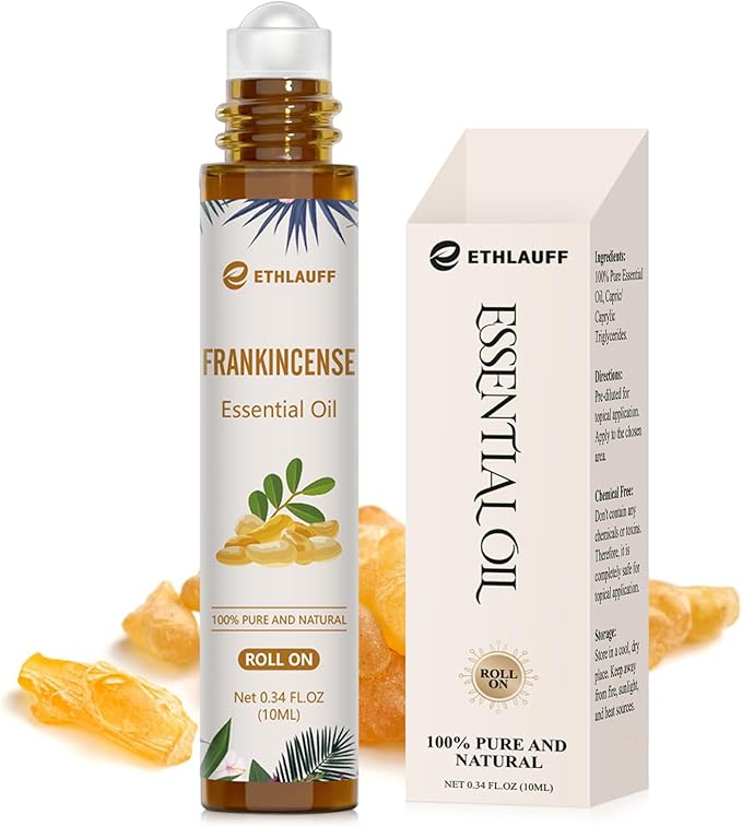 Frankincense Essential Oil Roll On, Frankincense Oil for Face & Skin Care,10ml Perfume Roll-on Oil, Natural Calm, Stress Relief