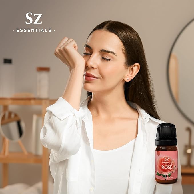 Rose Absolute Essential Oil, 100% Pure and Undiluted - Extracted from Bulgarian Rose (Rosa Damascena) - Rich & Sweet Scent, with Floral Overtones - Therapeutic Grade & Vegan - 0.17oz