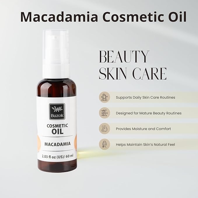Cosmetic Carrier Oil Collection – Natural Plant Oils for Skin Care, Massage & DIY Beauty Use – Multiple Oils Available – For External Cosmetic Use (Macadamia)