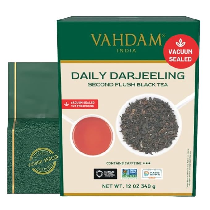 VAHDAM, Darjeeling Tea Leaves From Himalayas 340g (170+ Cups) Pure Unblended Darjeeling Black Loose Leaf Tea | Packed & Shipped Direct From Source In India