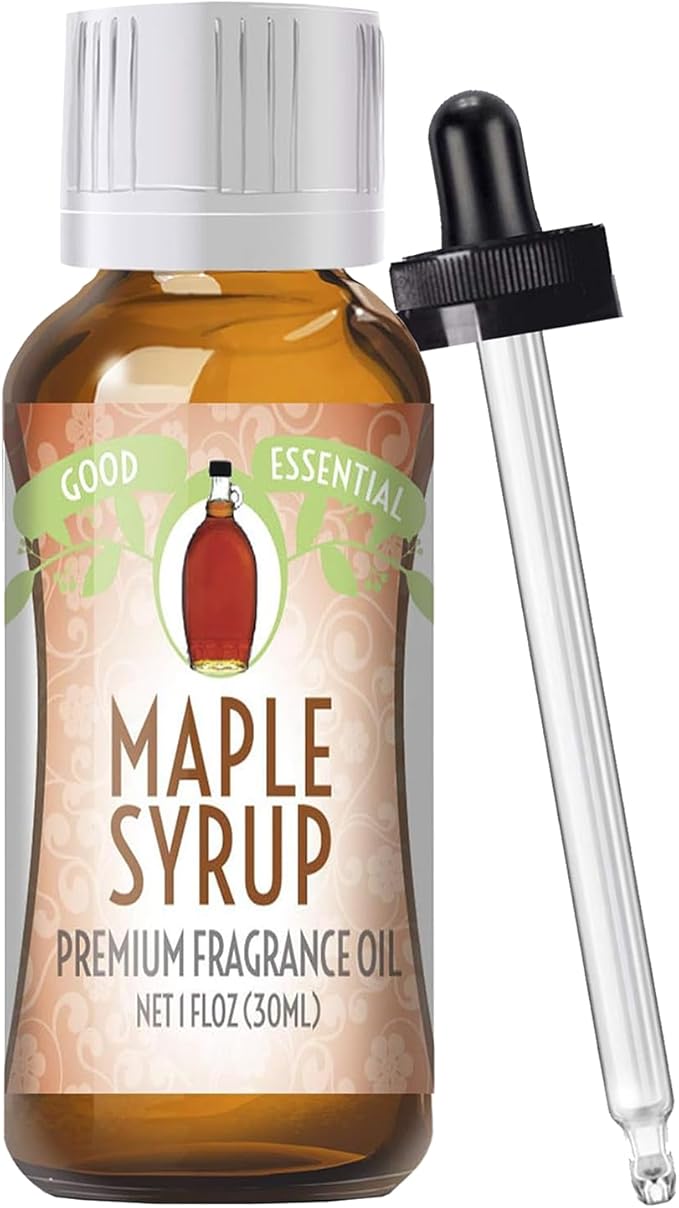 Good Essential Professional Maple Syrup Fragrance Oil 30ml for Halloween, Christmas Diffuser, Soaps, Lotions, Perfume 1 fl oz - Maple Candle Scent Oil