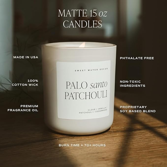 Sweet Water Decor Island Air Soy Candles - Tropical Fruit, Orange, Lemon, Lime, and Mountain Air Scented Candles & Home Decor – Summer Scent - 15oz Tan Matte Jar, 70 Hour Burn Time, Made in The USA